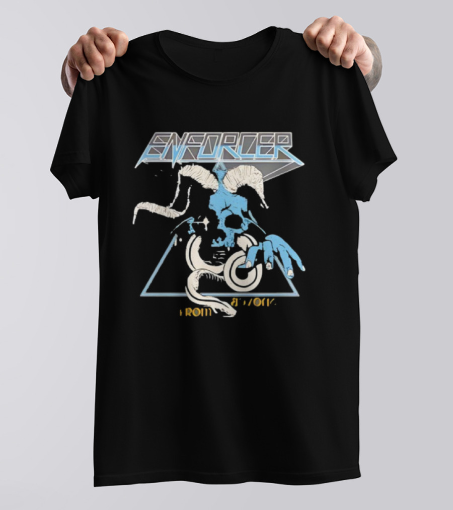 Enforcer Devil Blue Skull From Beyond Retro Metal T-Shirt