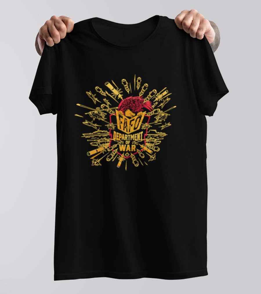 FAFO Department Of War Eagle Spartan Helmet Explosion T-Shirt