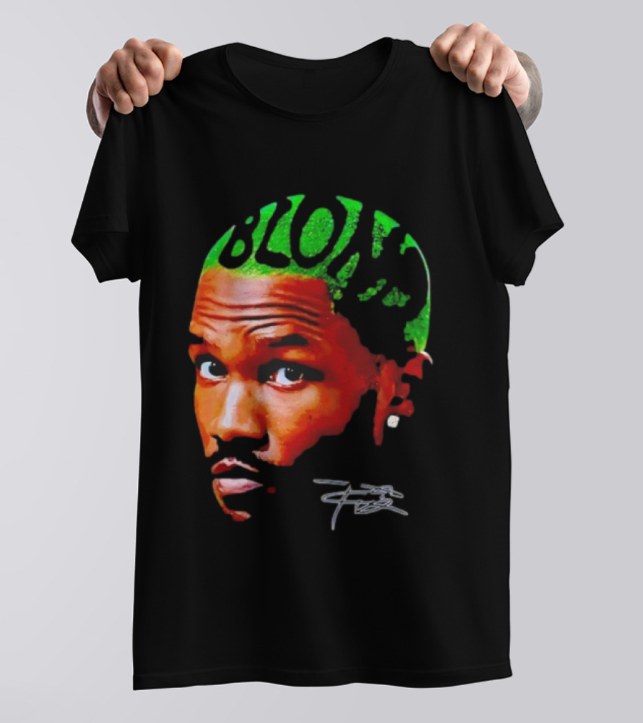 Blond Frank Ocean Big Face Green Hair Signature T-Shirt