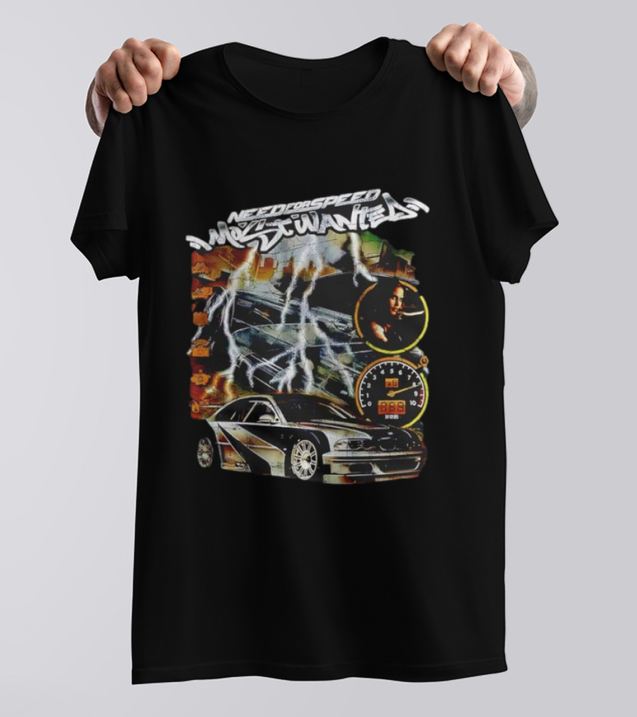 Need For Speed Most Wanted Car Lightning Speedometer Racing T-Shirt