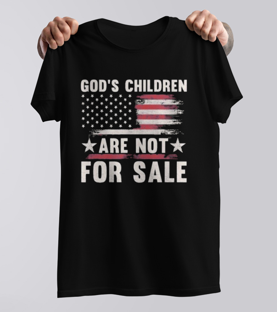 God's Children Are Not For Sale American Flag Stars Stripes T-Shirt