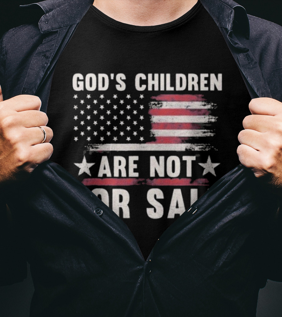 God's Children Are Not For Sale American Flag Stars Stripes T-Shirt