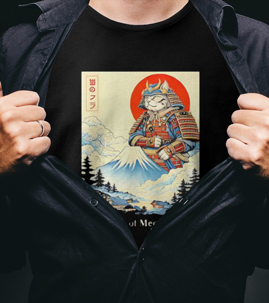 Guardian Of Meownt Fuji Samurai Cat Japanese T-Shirt