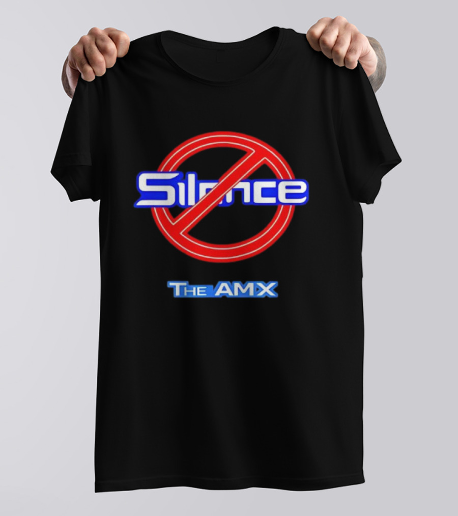 No Silence The AMX Red Circle Blue T-Shirt
