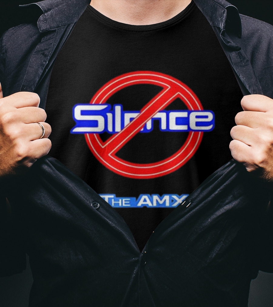 No Silence The AMX Red Circle Blue T-Shirt