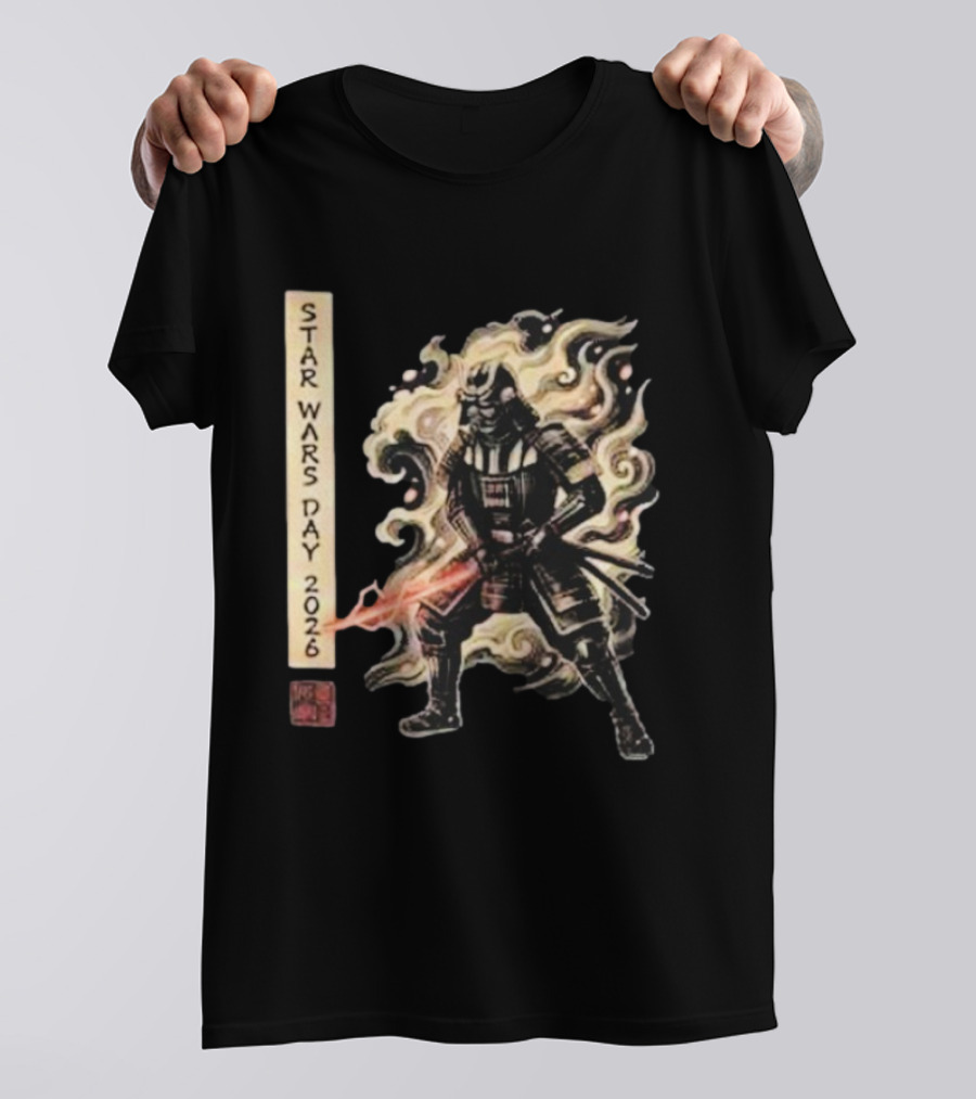 Star Wars Day 2026 May 4 Darth Vader Samurai Japanese Ukiyo E T-Shirt