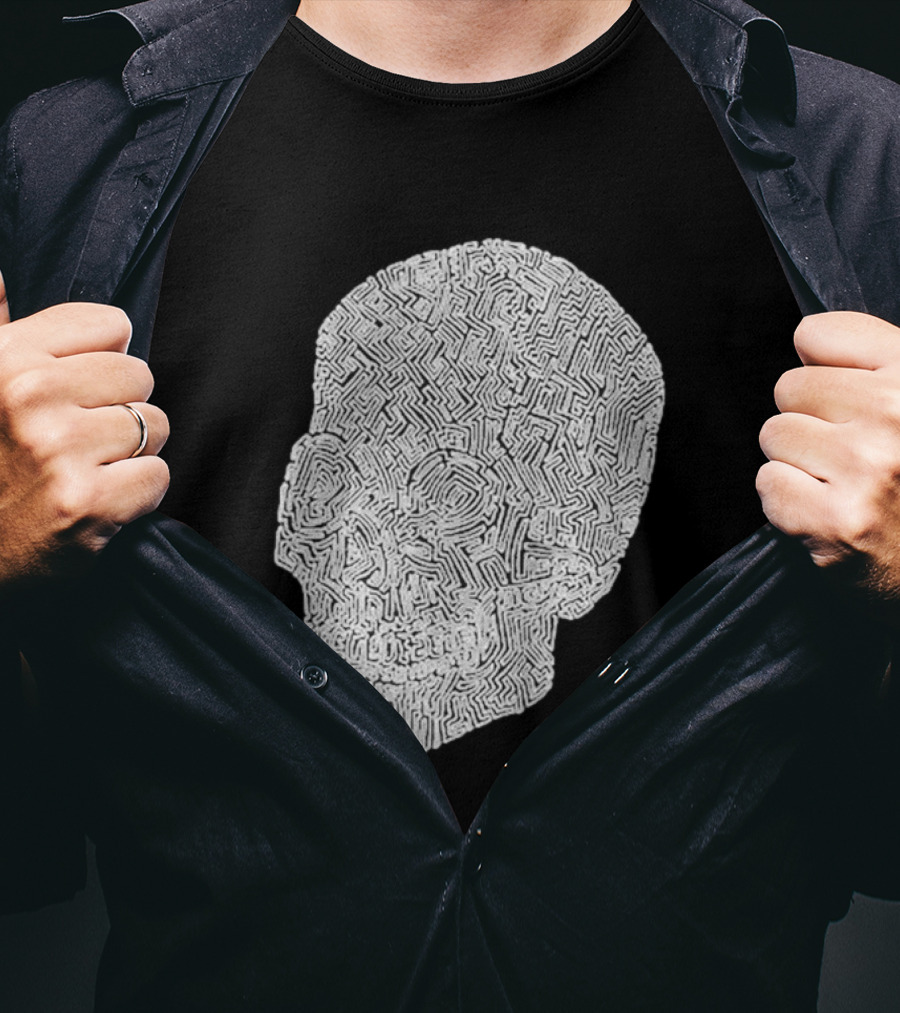 Noah Scalin Obsessive Compulsive Skull Maze T-Shirt