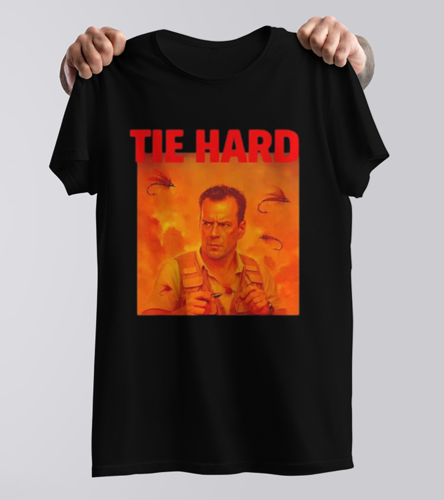 TIE HARD Fly Fisherman Action Hero T-Shirt
