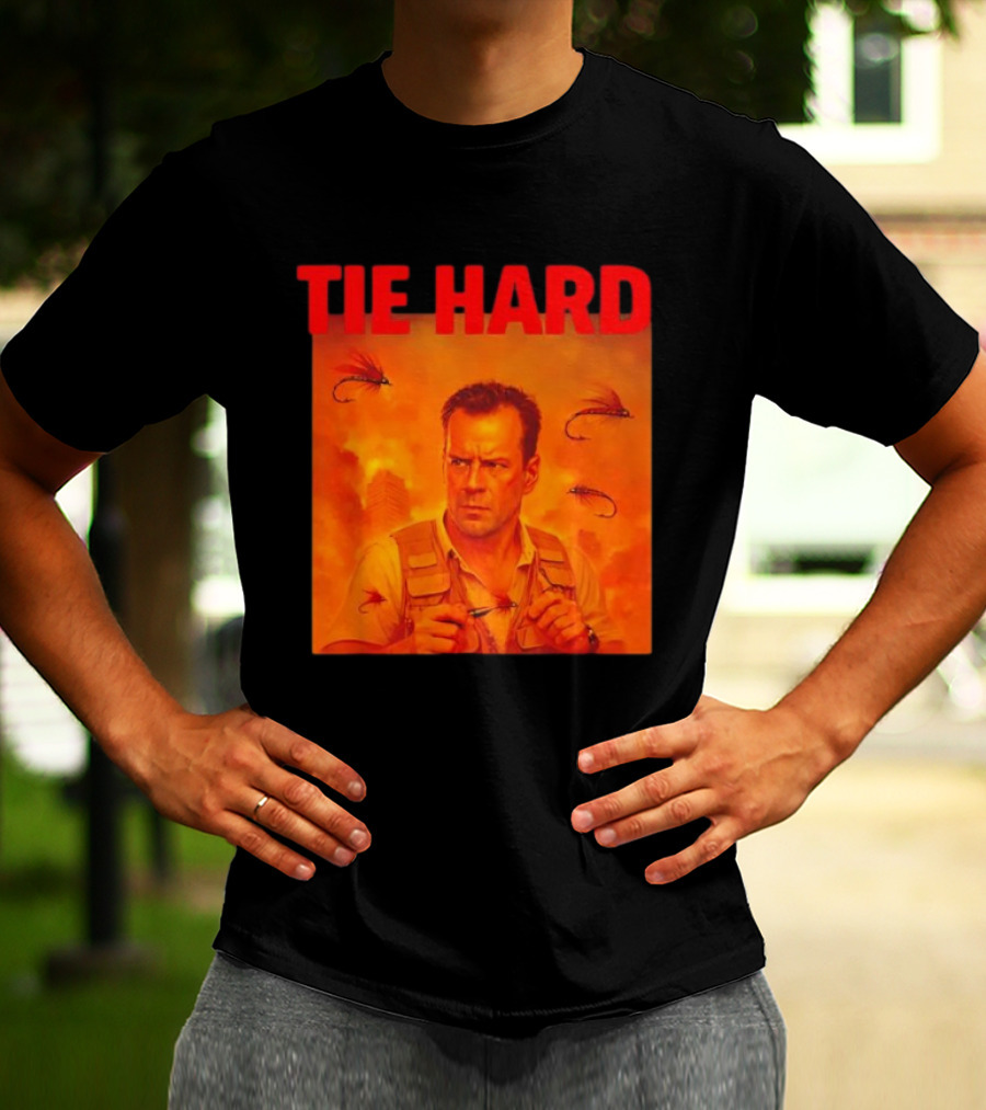 TIE HARD Fly Fisherman Action Hero T-Shirt