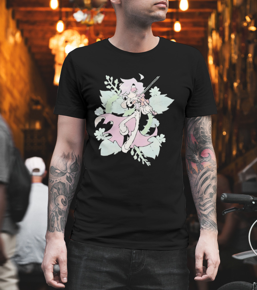 Zeddyzi Ramshackle Stone Vibes Guitar Player With Pastel Floral T-Shirt