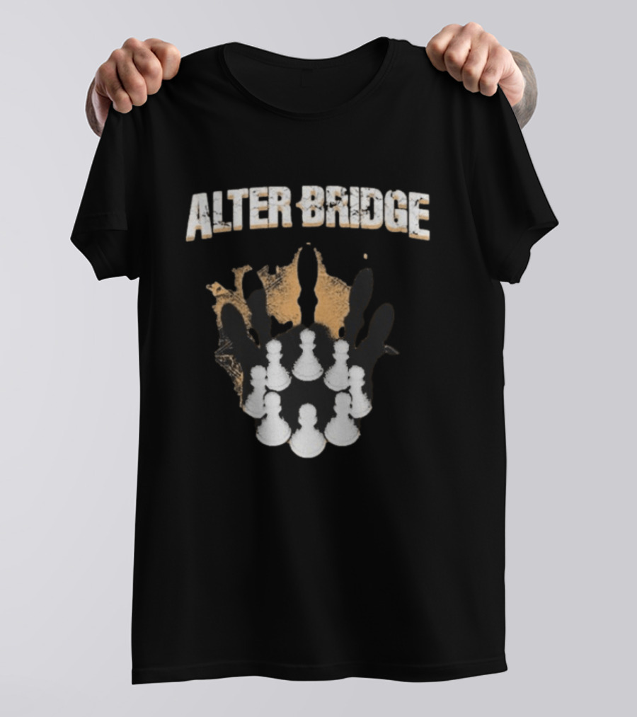 Alter Bridge Pawns Kings Crown Chess Pieces Band Merchandising T-Shirt