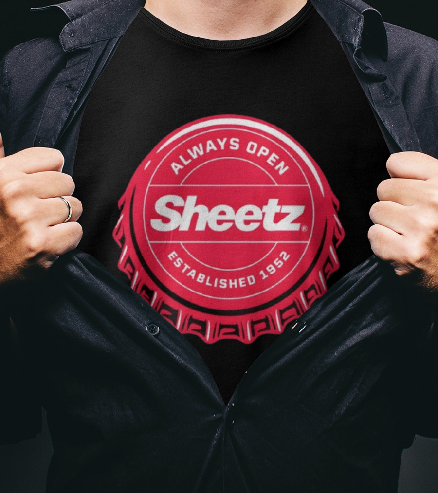 Always Open Sheetz Established 1952 Red Bottle Cap T-Shirt