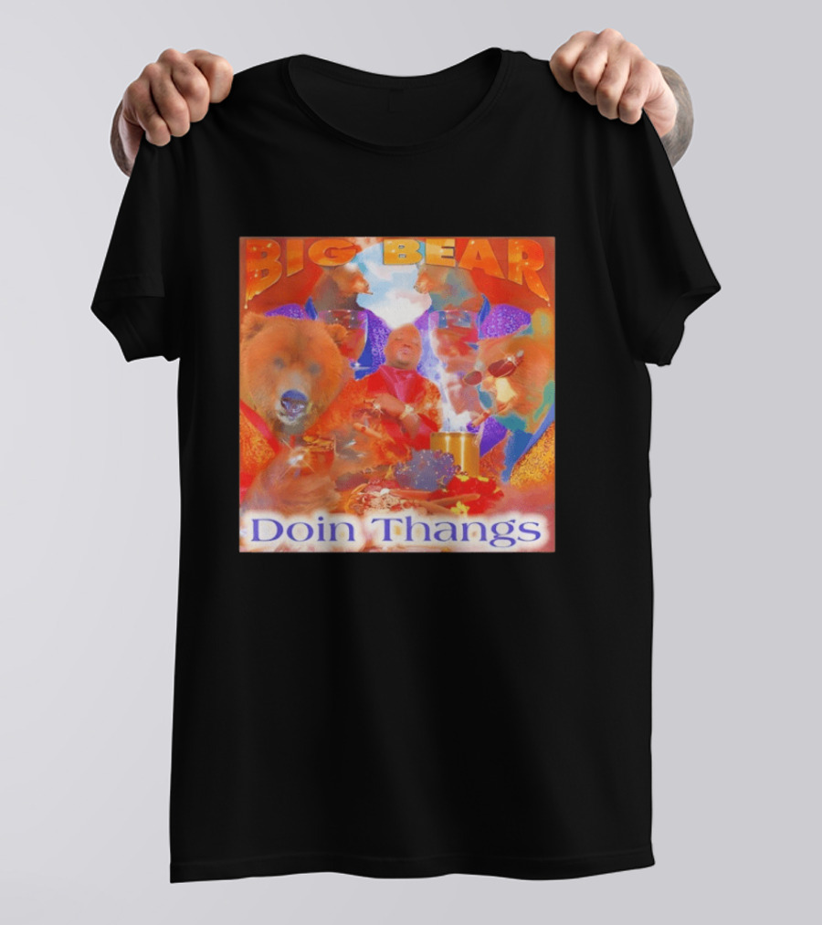 Big Bear Doin Thangs Album Cover Collage T-Shirt
