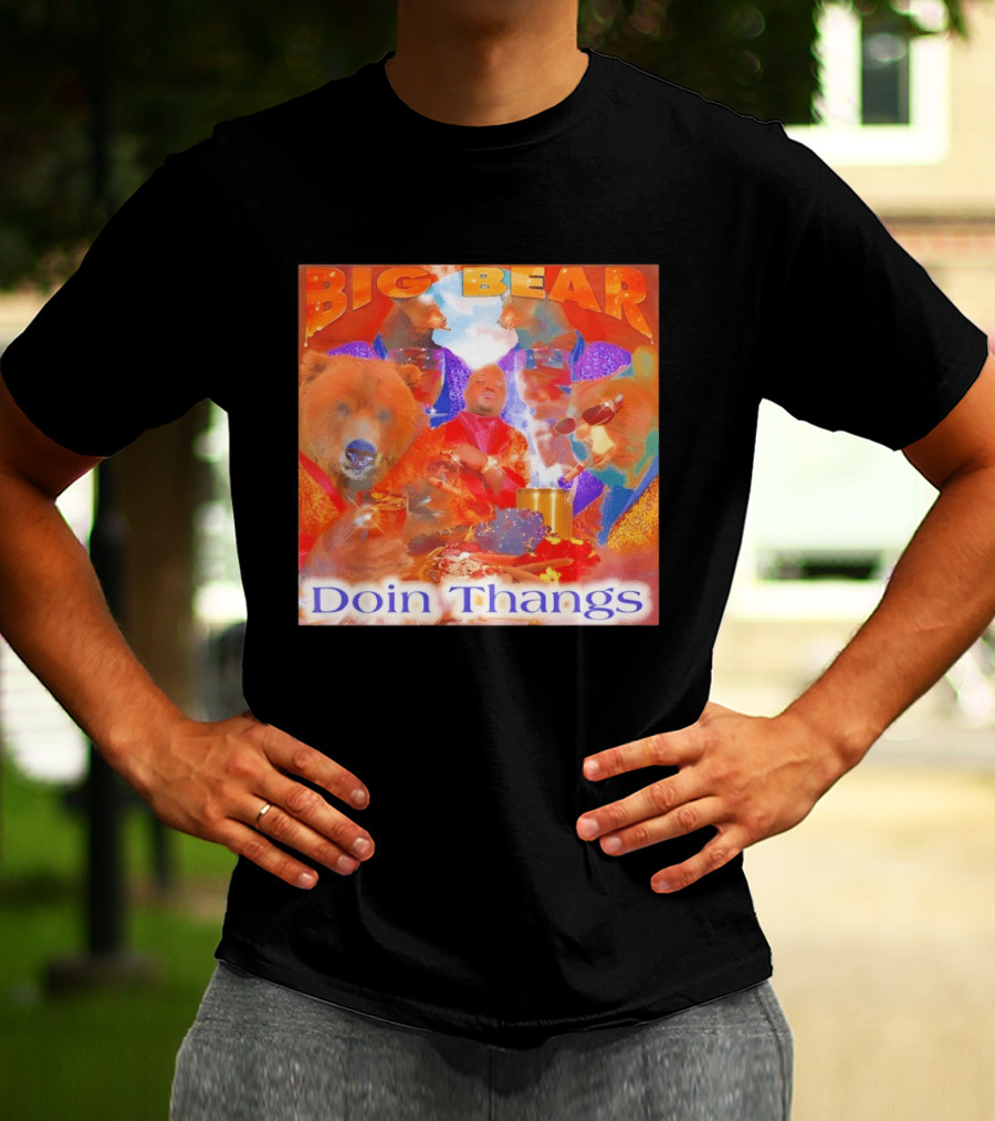 Big Bear Doin Thangs Album Cover Collage T-Shirt
