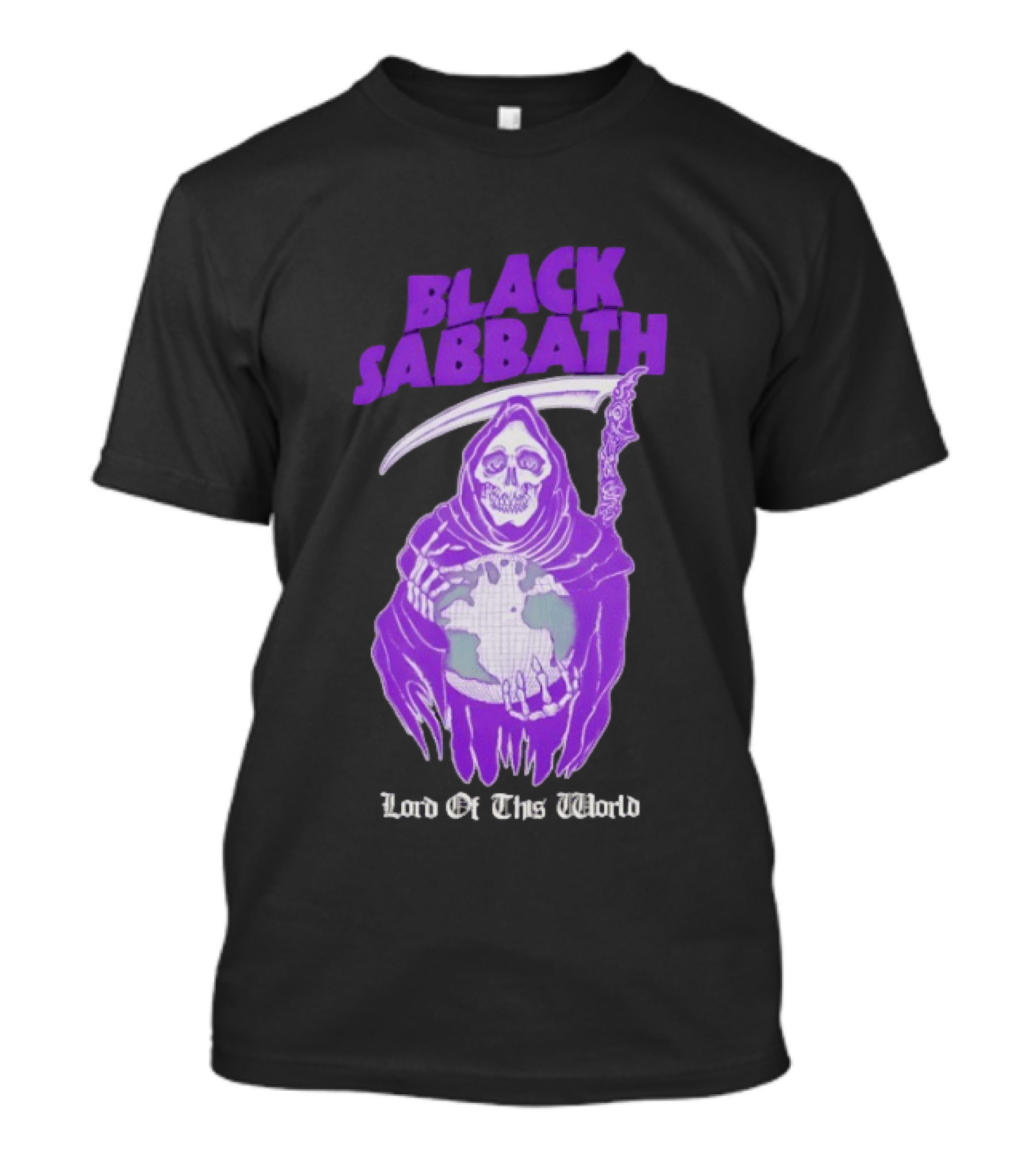 Black Sabbath Lord Of This World Grim Reaper Holding Earth T-Shirt