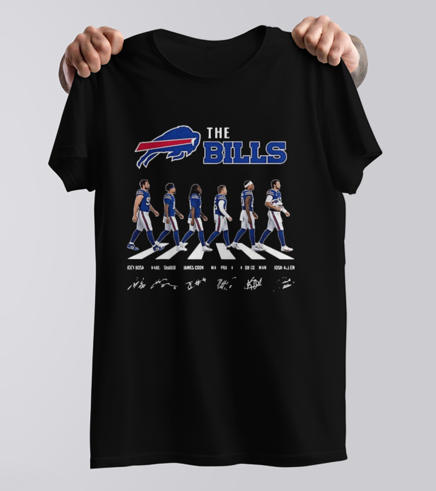 Buffalo Bills Player Abbey Road Crossing With Signatures T-Shirt