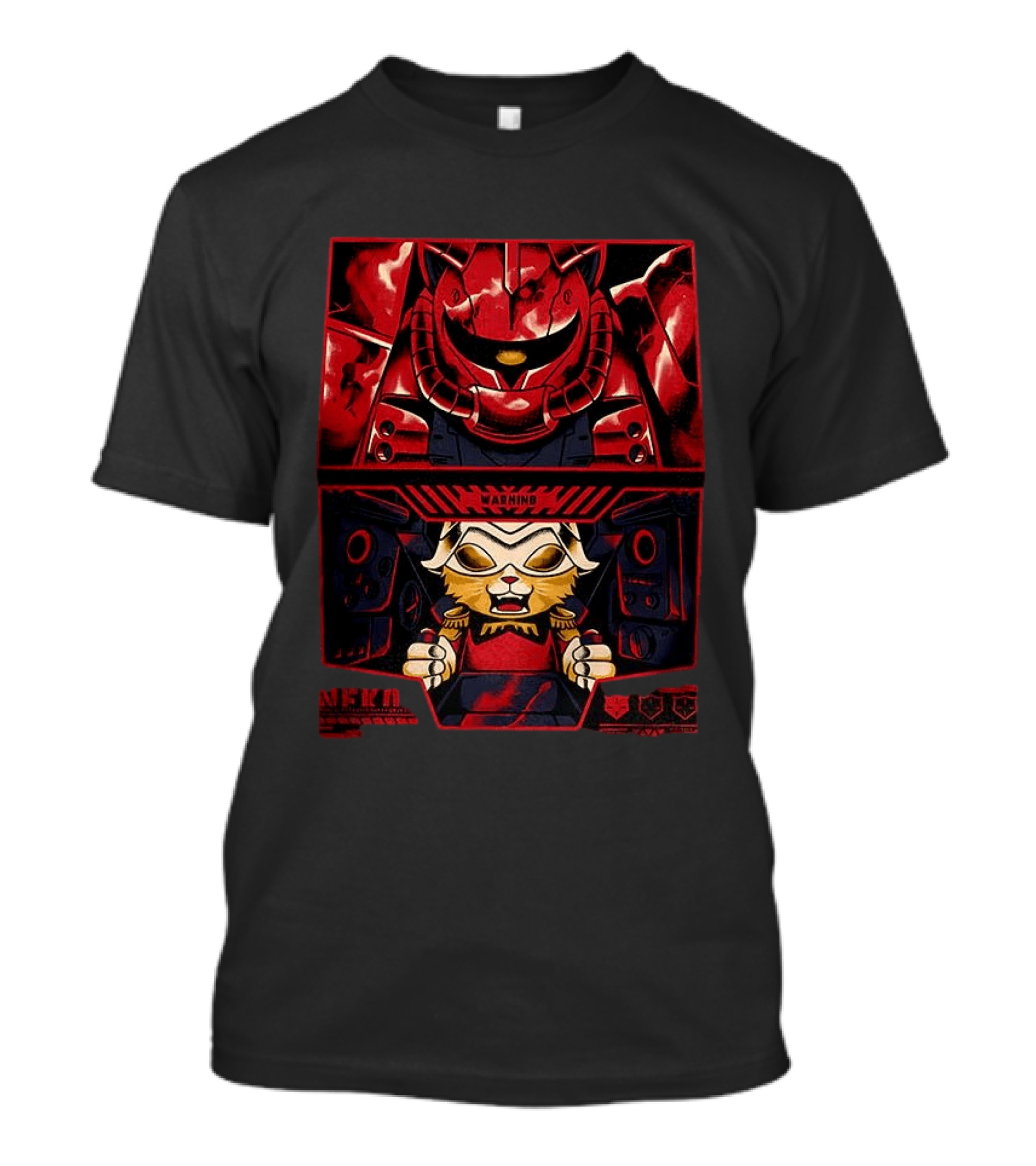 Zaku II Cat Aznable Char Aznable Gundam Anime Warning Meow T-Shirt