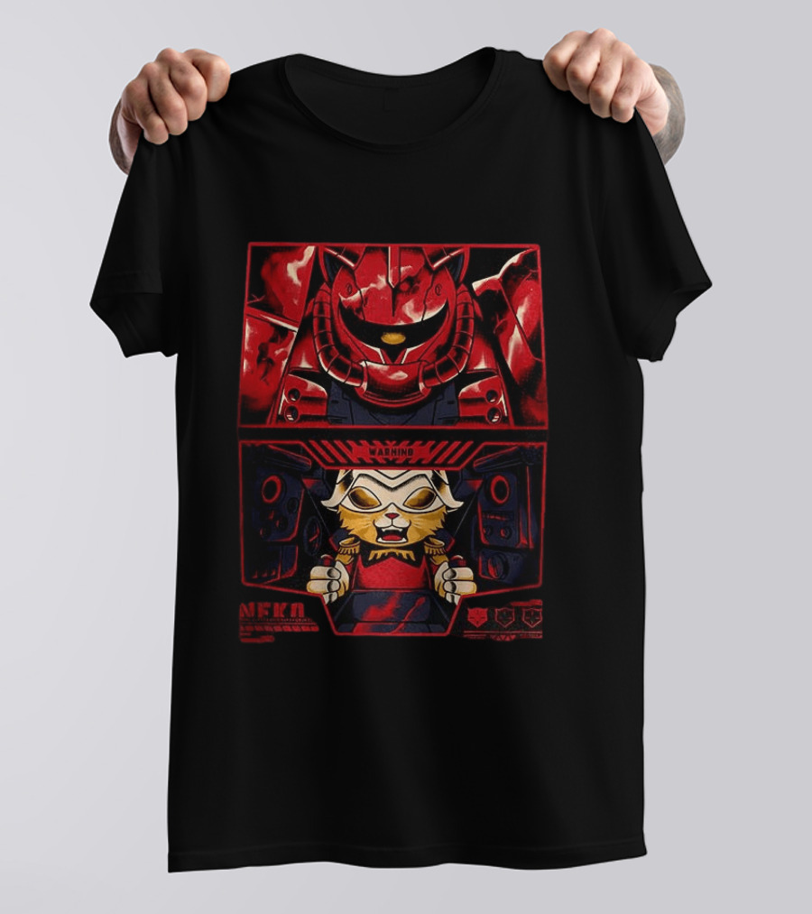 Zaku II Cat Aznable Char Aznable Gundam Anime Warning Meow T-Shirt