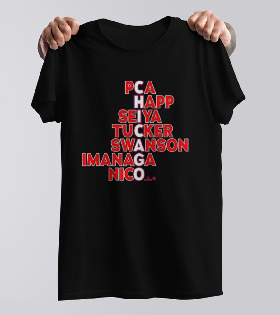 PCA Happ Seiya Tucker Swanson Imanaga Nico Chicago Bulls T-Shirt