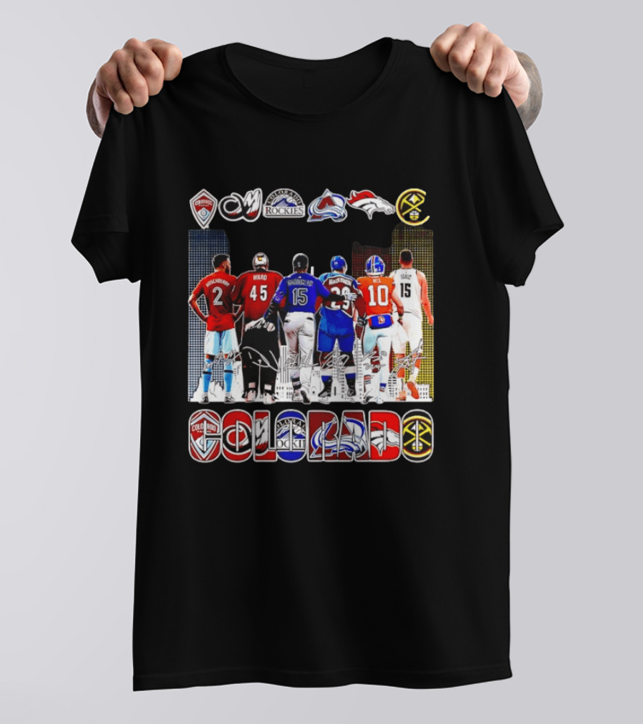 Colorado Rapids Mammoth Rockies Avalanche Broncos Nuggets Players Signatures T-Shirt