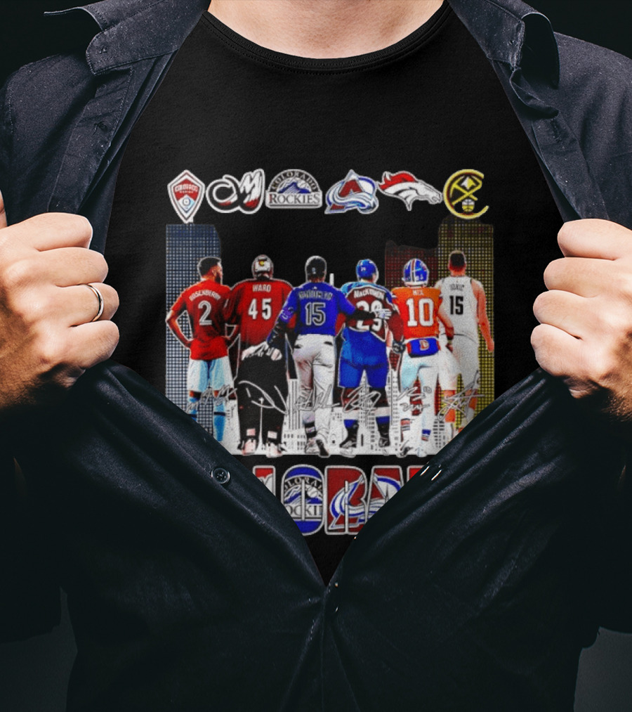 Colorado Rapids Mammoth Rockies Avalanche Broncos Nuggets Players Signatures T-Shirt