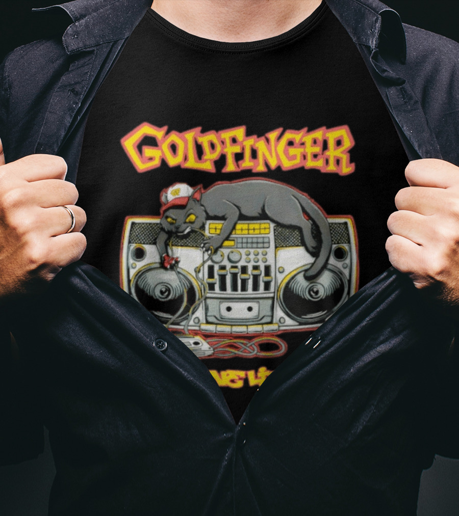 Goldfinger Cat DJ Nine Lives Boombox Music T-Shirt