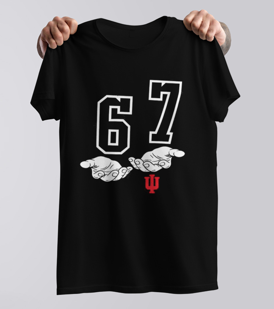Indiana Hoosiers Football 67 Hand Gesture T-Shirt