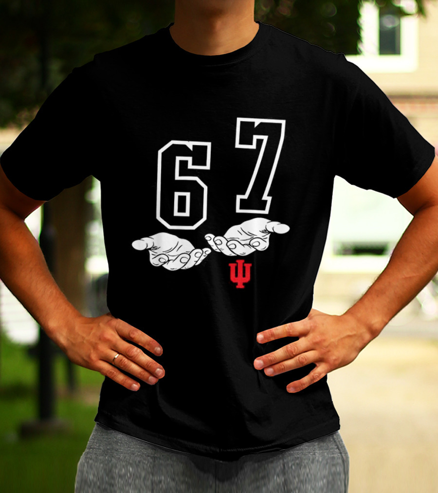 Indiana Hoosiers Football 67 Hand Gesture T-Shirt