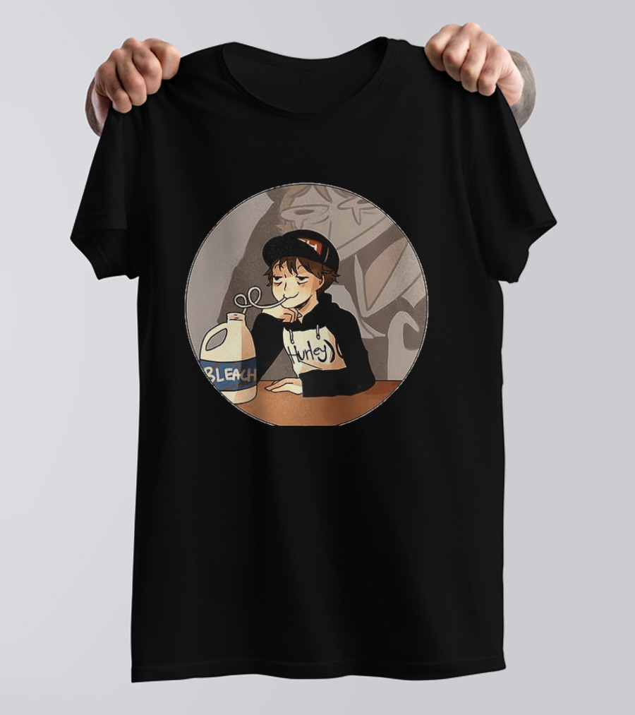 Leafy Hurley Drinking Bleach Meme Gaming Dark Light T-Shirt