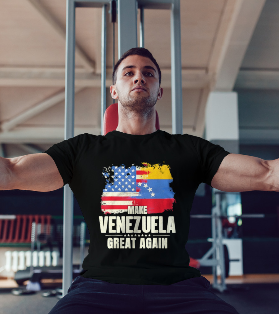 Make Venezuela Great Again USA Flag Fusion T-Shirt