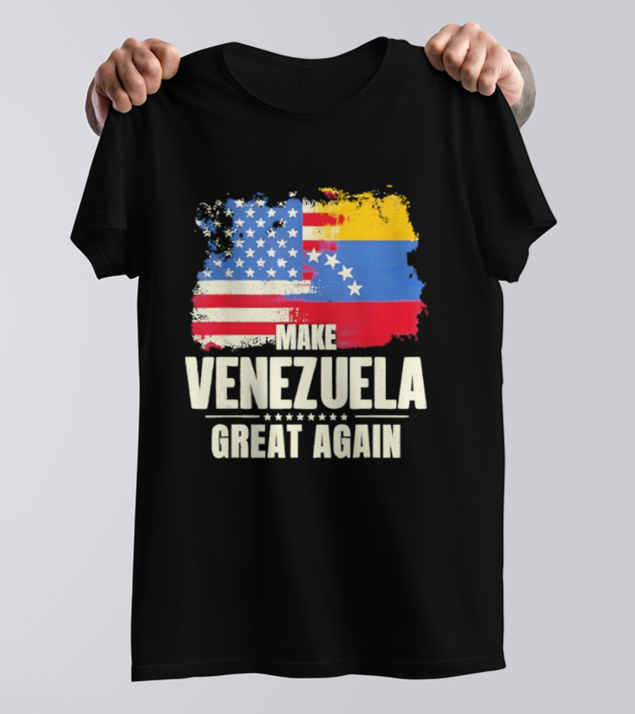 Make Venezuela Great Again USA Flag Fusion T-Shirt