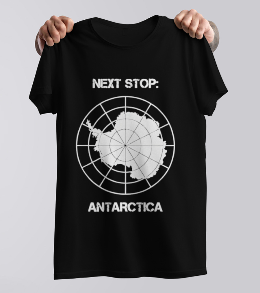 Next Stop Antarctica Map Outline Adventure T-Shirt