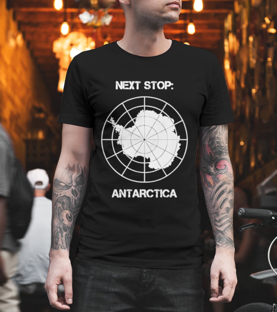 Next Stop Antarctica Map Outline Adventure T-Shirt