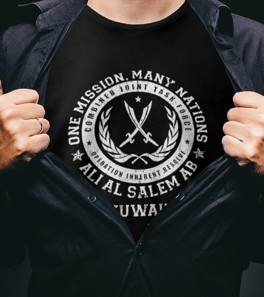 One Mission Many Nations Ali Al Salem AB Kuwait Camels T-Shirt