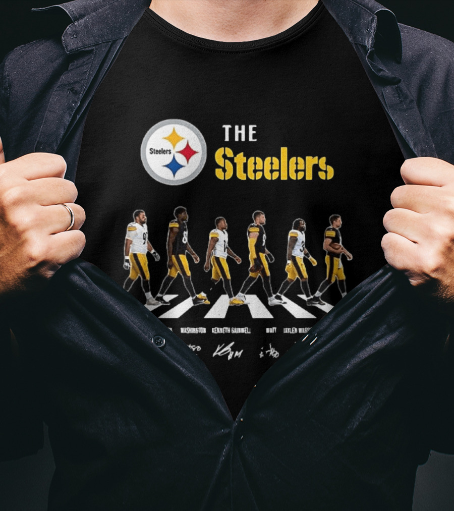 Pittsburgh Steelers Player Signatures Crosswalk T-Shirt
