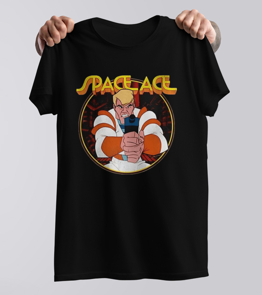 Space Ace Classic Video Game Hero With Blaster T-Shirt