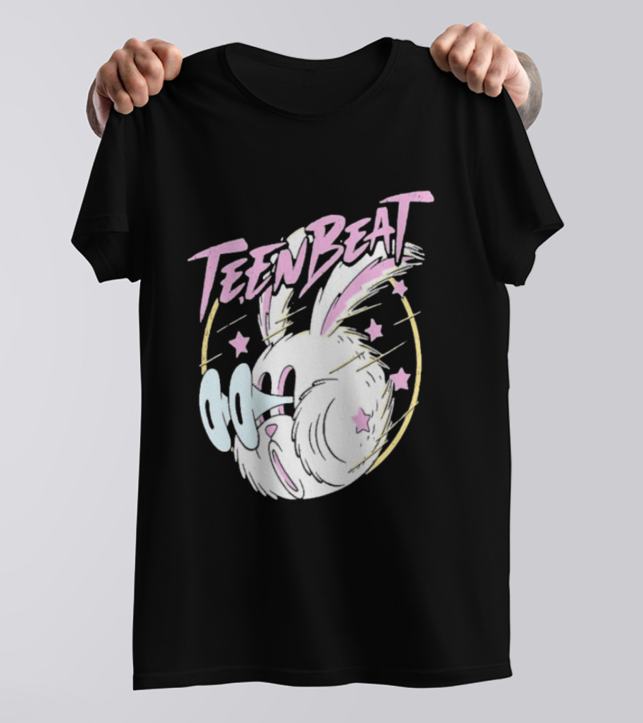 Teen Beat Blink Bunny Whimsical Pastel Stars Emo Vibe T-Shirt