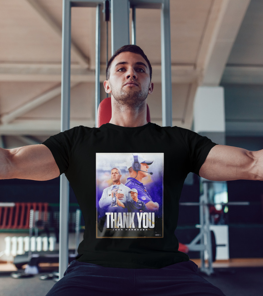 Thank You John Harbaugh NFL Coach Career Highlights Ravens Leadership T-Shirt