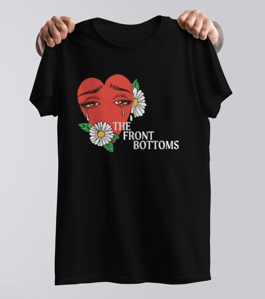 The Front Bottoms Heart With Crying Eyes And Daisies T-Shirt