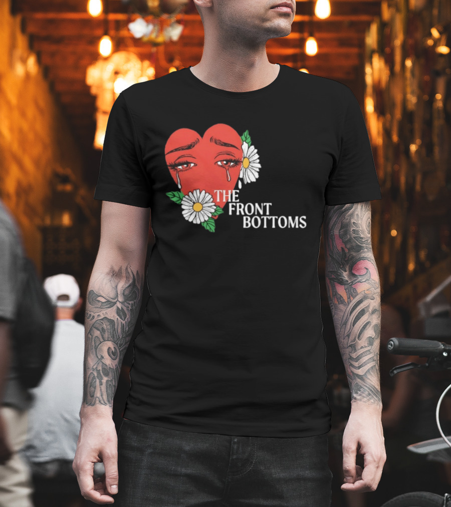 The Front Bottoms Heart With Crying Eyes And Daisies T-Shirt