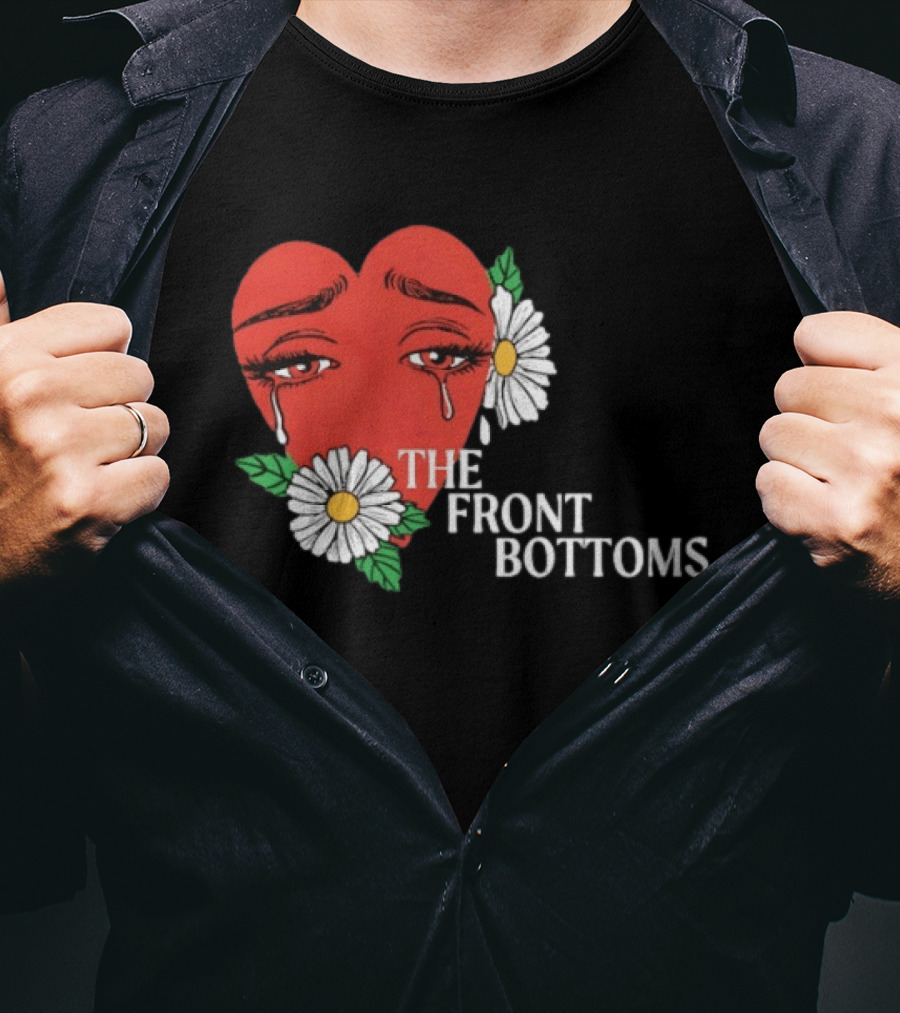 The Front Bottoms Heart With Crying Eyes And Daisies T-Shirt