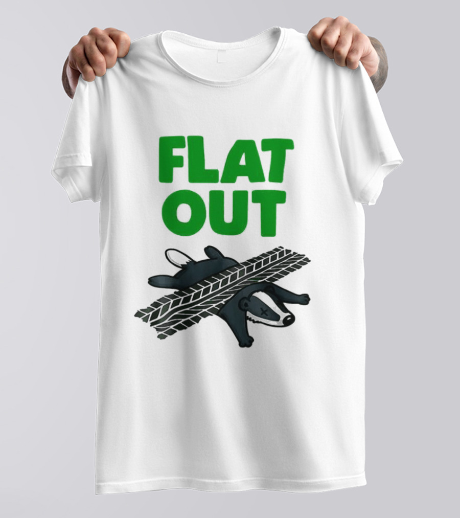 Flat Out Badger Roadkill Humorous T-Shirt