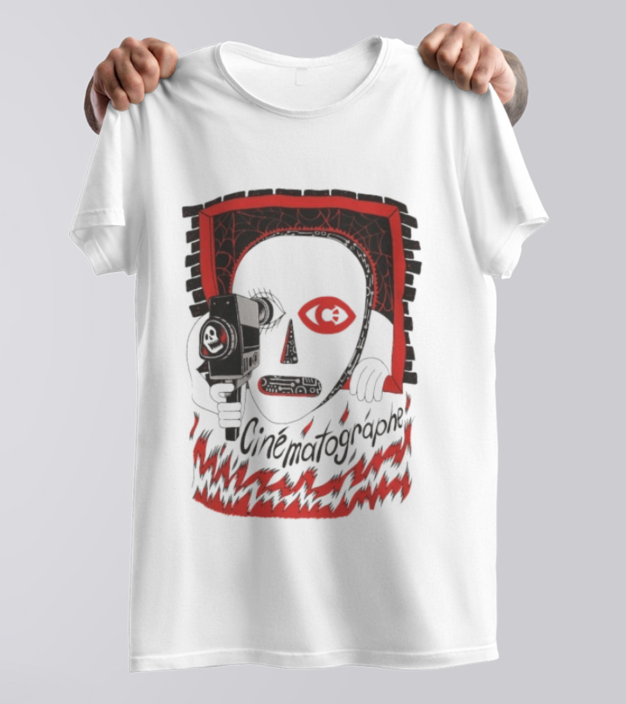 Cinématographe Peeping Tom Red Mask Camera T-Shirt