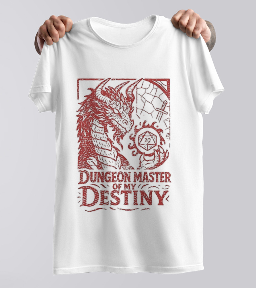 Dungeon Master Of My Destiny 20 Sided Dice Dragon Dungeons And Dragons T-Shirt