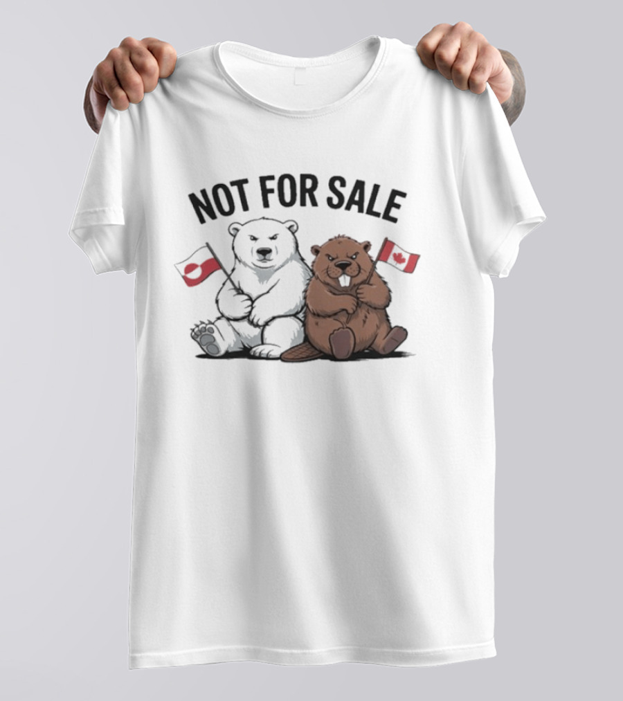 Not For Sale Greenland Canada Bears Flags T-Shirt