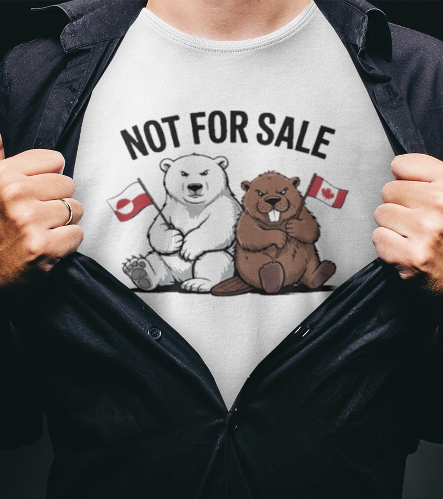 Not For Sale Greenland Canada Bears Flags T-Shirt