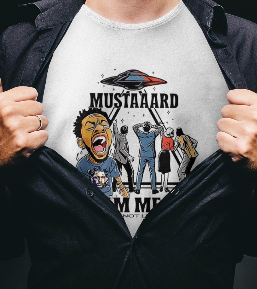 Mustard Beam Me Up They Not Like Us Alien Abduction T-Shirt