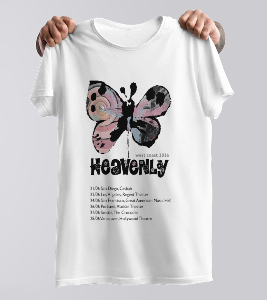 Heavenly 2026 West Coast Tour San Diego Los Angeles San Francisco Portland Seattle Vancouver T-Shirt