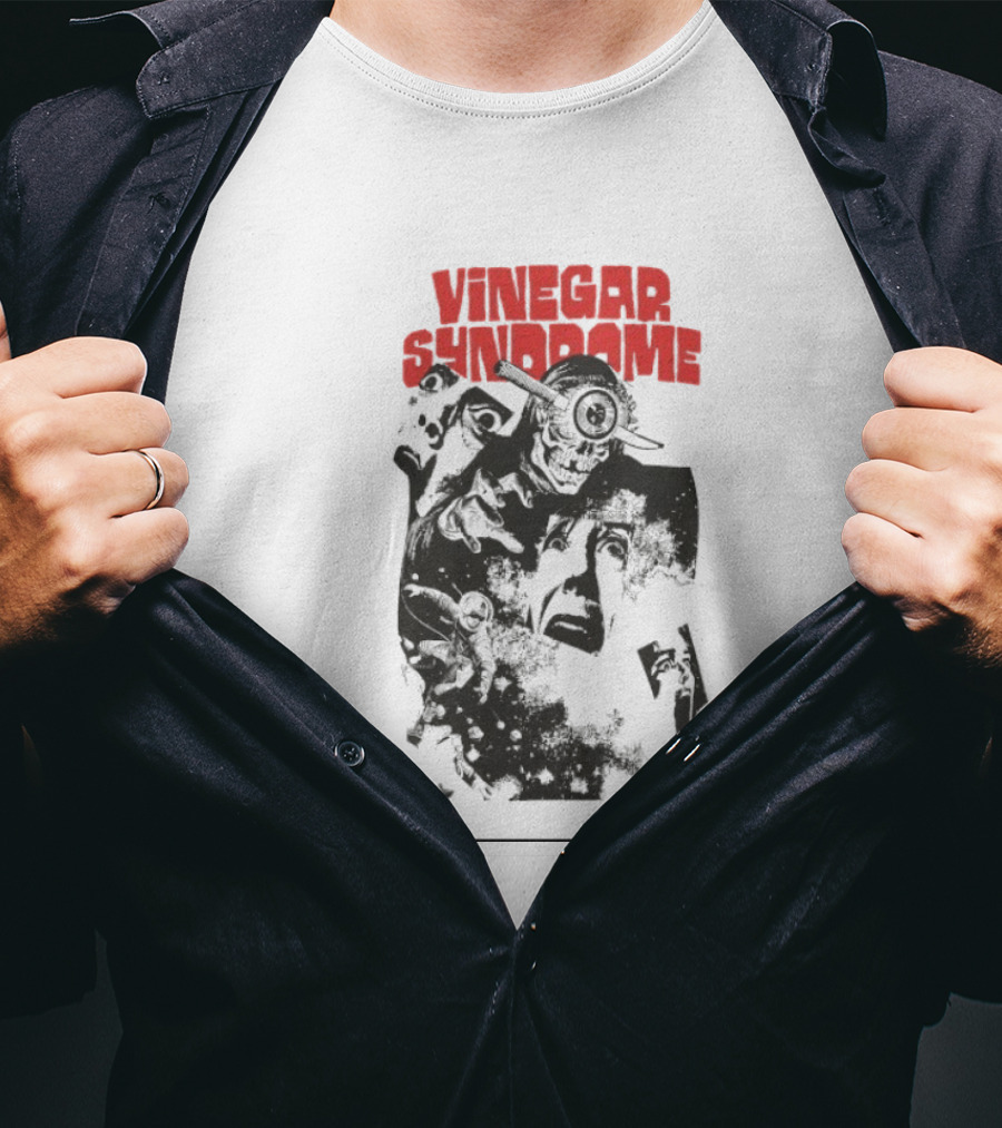 Vinegar Syndrome Cosmic Terror Vintage Horror Aesthetic Monster Scene T-Shirt