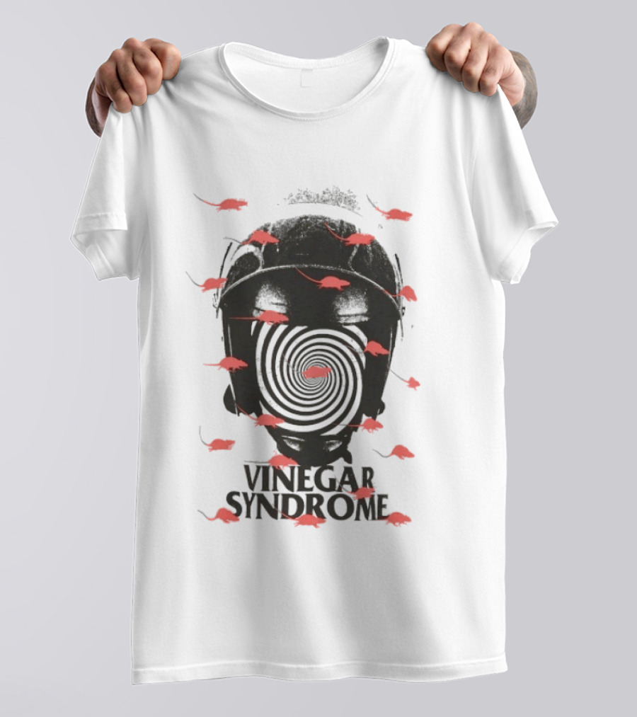 Vinegar Syndrome Ratpocalypse Rats Gas Mask Swirl Red Rodents T-Shirt